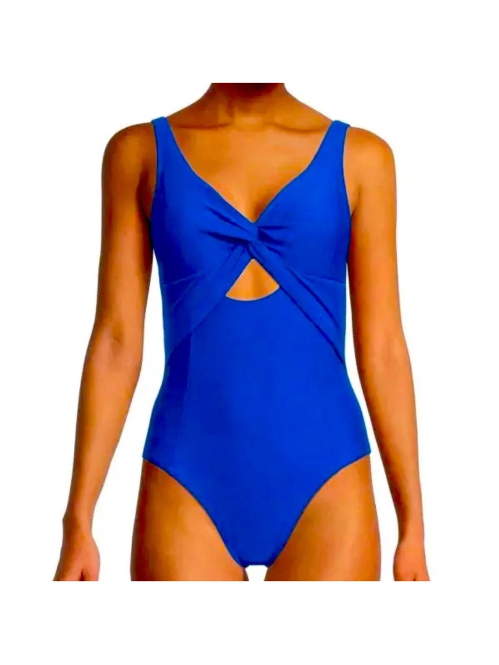 DKNY Royal Blue Twist Front One-Piece Swimsuit Size 10 , New With Tags.